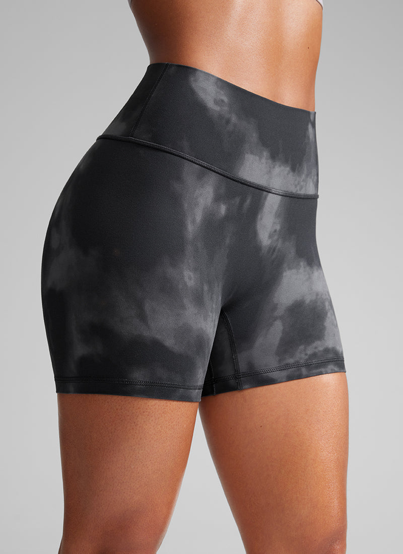 CRZ YOGA Womens Butterlift Scrunch Butt Atheletic Workout Biker Shorts Grey Tie Dye Flowers @model_info:Crystal