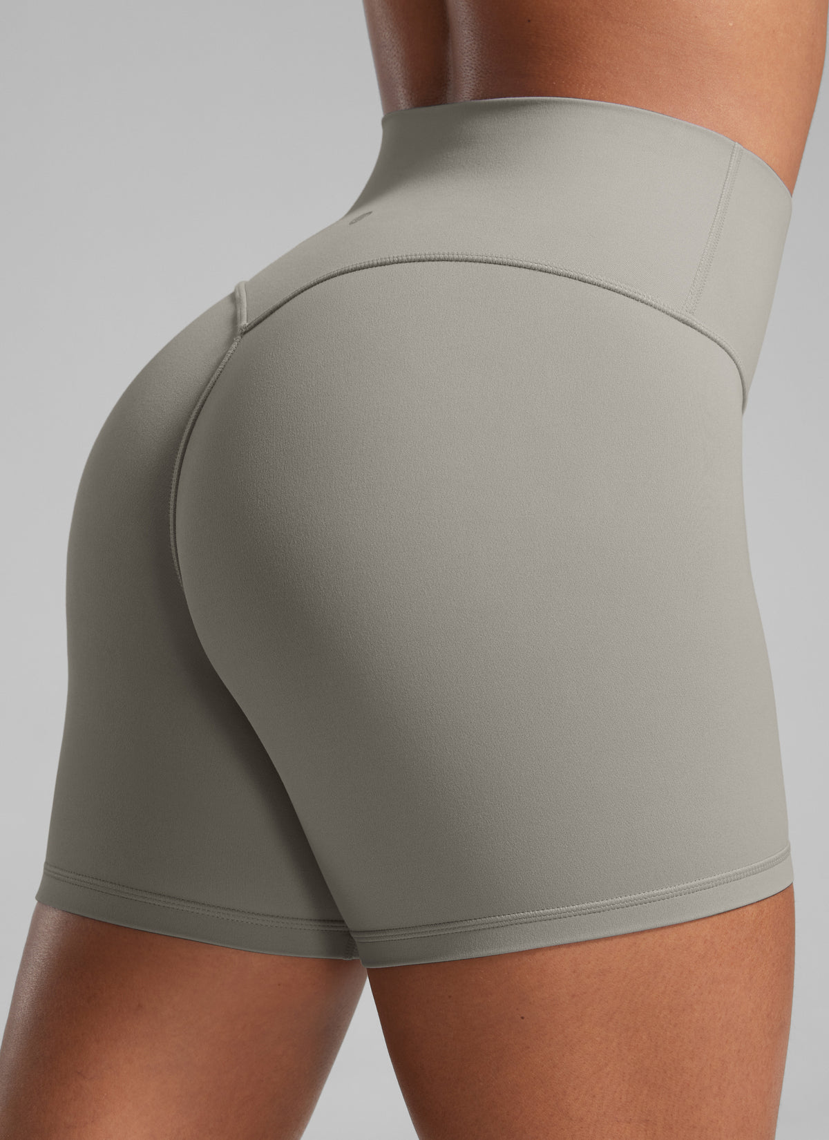 CRZ YOGA Womens Butterlift Scrunch Butt Atheletic Workout Biker Shorts Rocky Grey @model_info:C