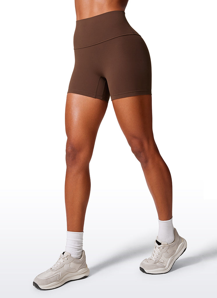 CRZ YOGA Womens Butterlift Scrunch Butt Atheletic Workout Biker Shorts Coffee Brown