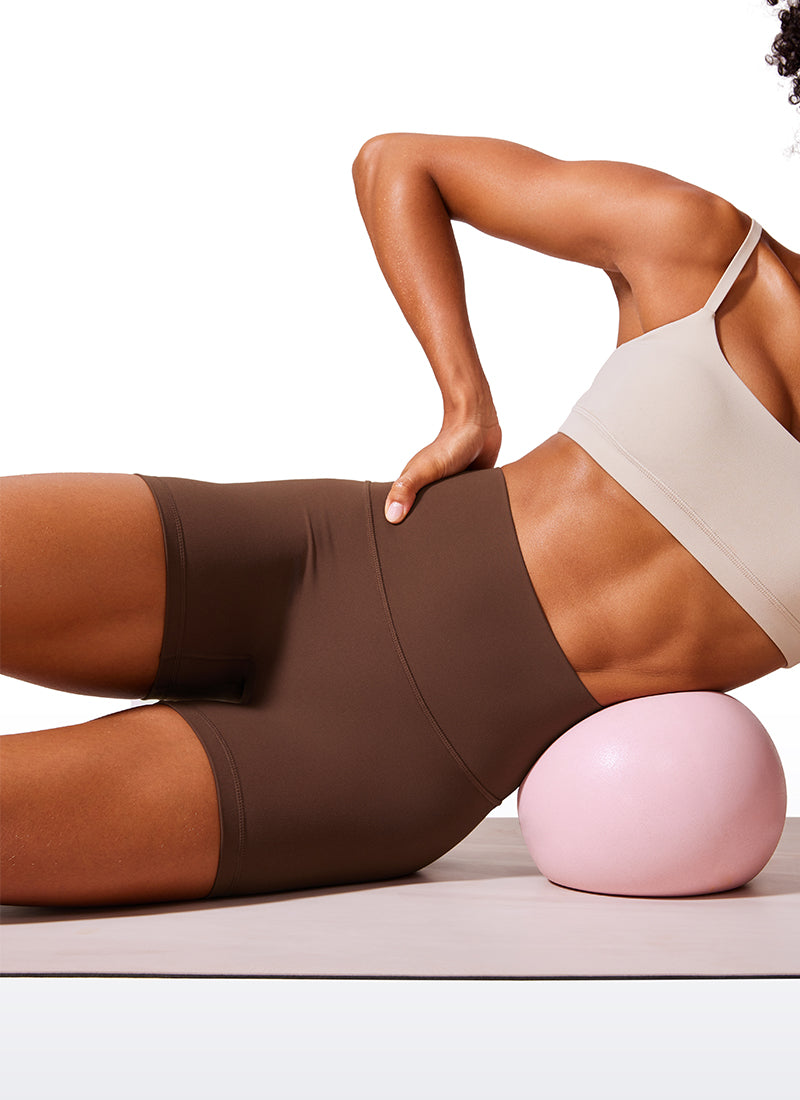 CRZ YOGA Womens Butterlift Scrunch Butt Atheletic Workout Biker Shorts Coffee Brown