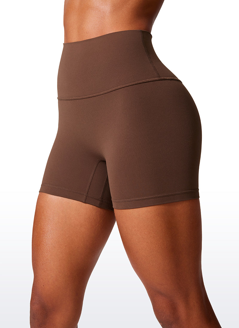 CRZ YOGA Womens Butterlift Scrunch Butt Atheletic Workout Biker Shorts Coffee Brown