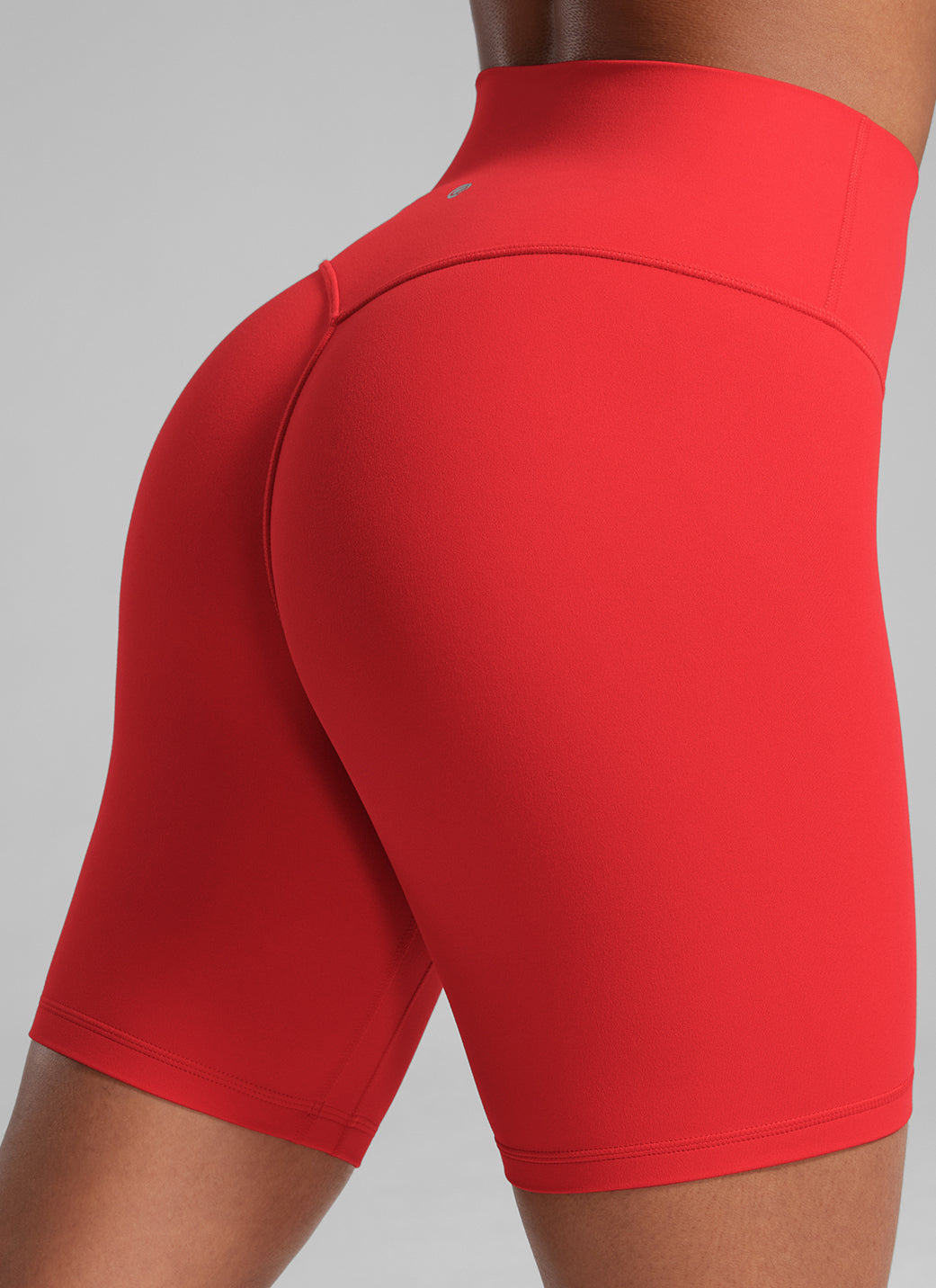 CRZ YOGA Butterlift Womens Scrunch Butt Biker Shorts 6'' No Front Seam Deep Red
