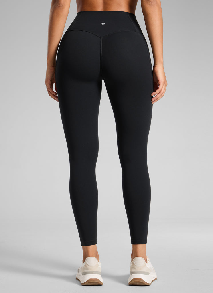 CRZ YOGA Women's Butterlift High Rise No Front Seam Pocket Legging Black