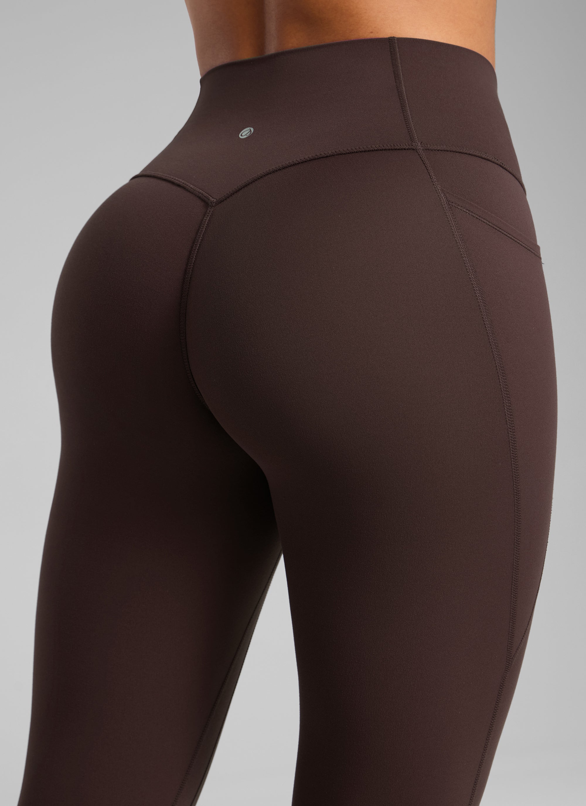 CRZ YOGA Women's Butterlift High Rise No Front Seam Pocket Legging Hot Fudge Brown @model_info:C