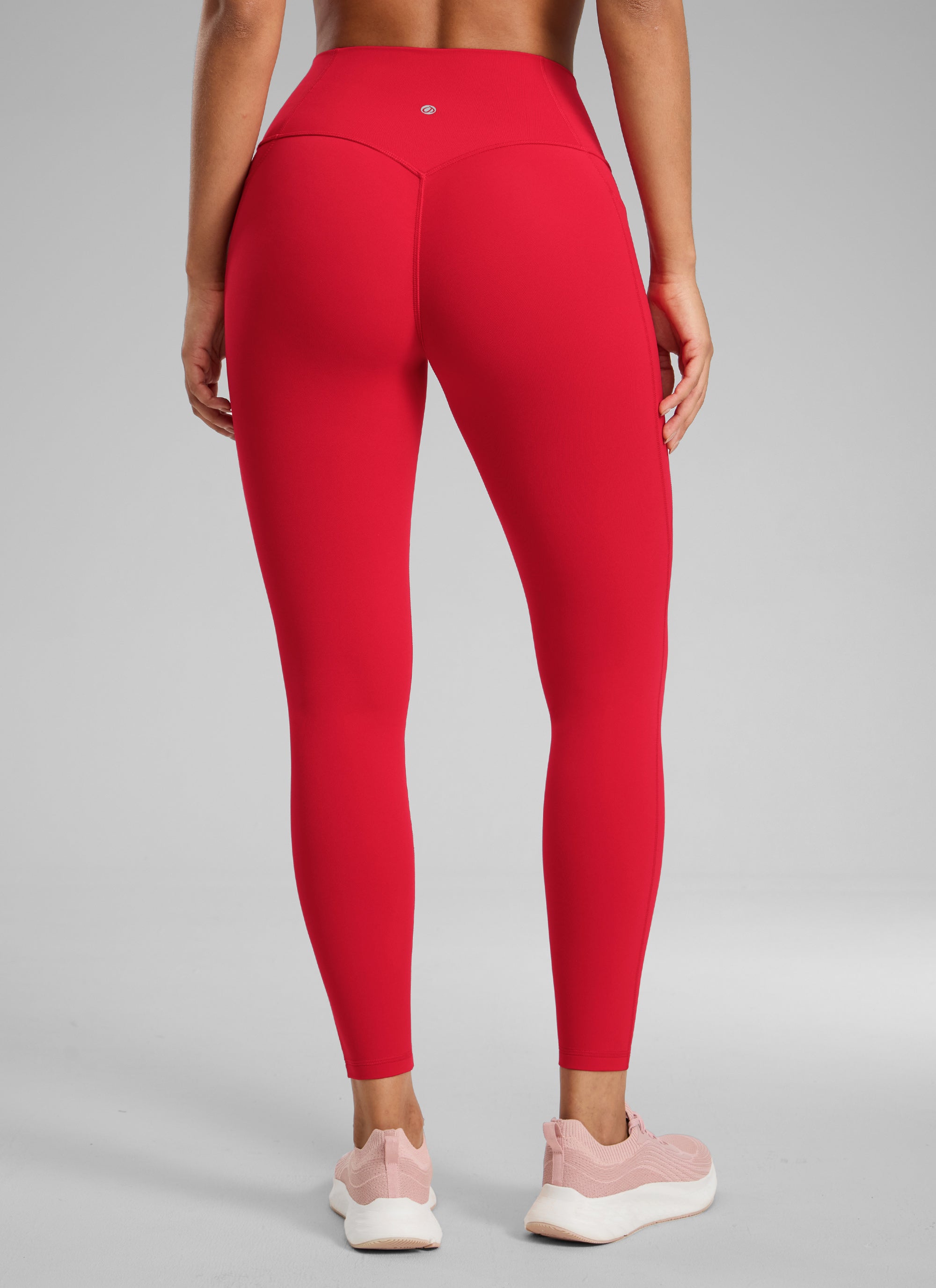 CRZ YOGA Women's Butterlift High Rise No Front Seam Pocket Legging Aurora Red @model_info:C