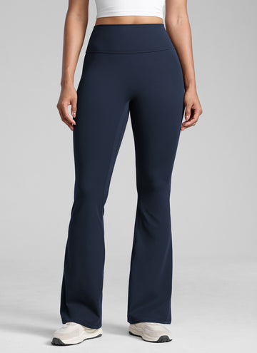 CRZ YOGA Women's Butterlift Hidden Scrunch Butt Flare Leggings 31" Twilight Blue