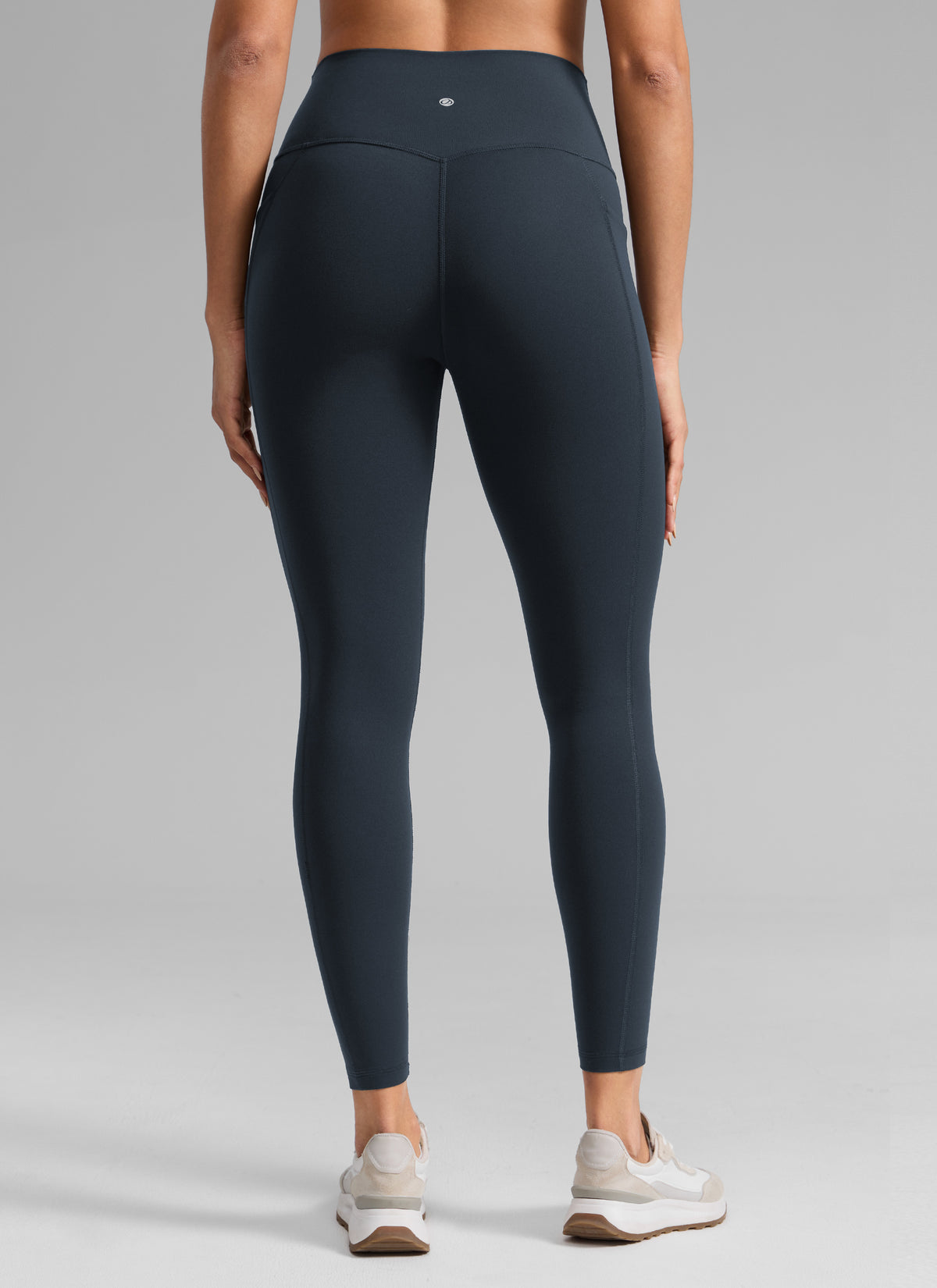 CRZ YOGA Women's Butterlift Workout High Rise Pocket Leggings 25'' True Navy @model_info:Dany