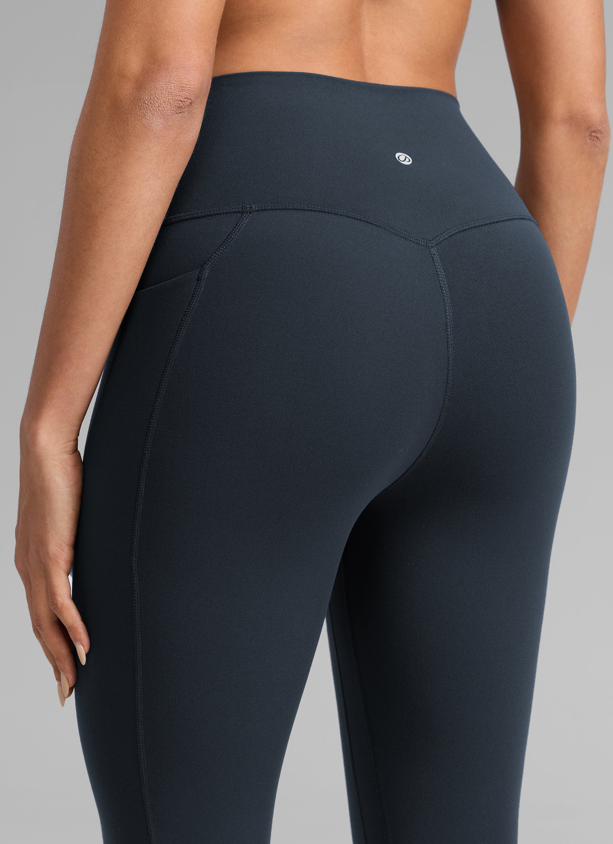 CRZ YOGA Women's Butterlift Workout High Rise Pocket Leggings 25'' True Navy @model_info:Dany