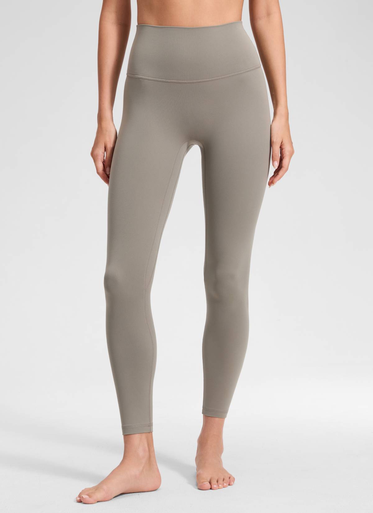 CRZ YOGA Women's Butterluxe Yoga High Rise No Front Seam Legging 25'' Warm Ash Grey @model_info:Anna