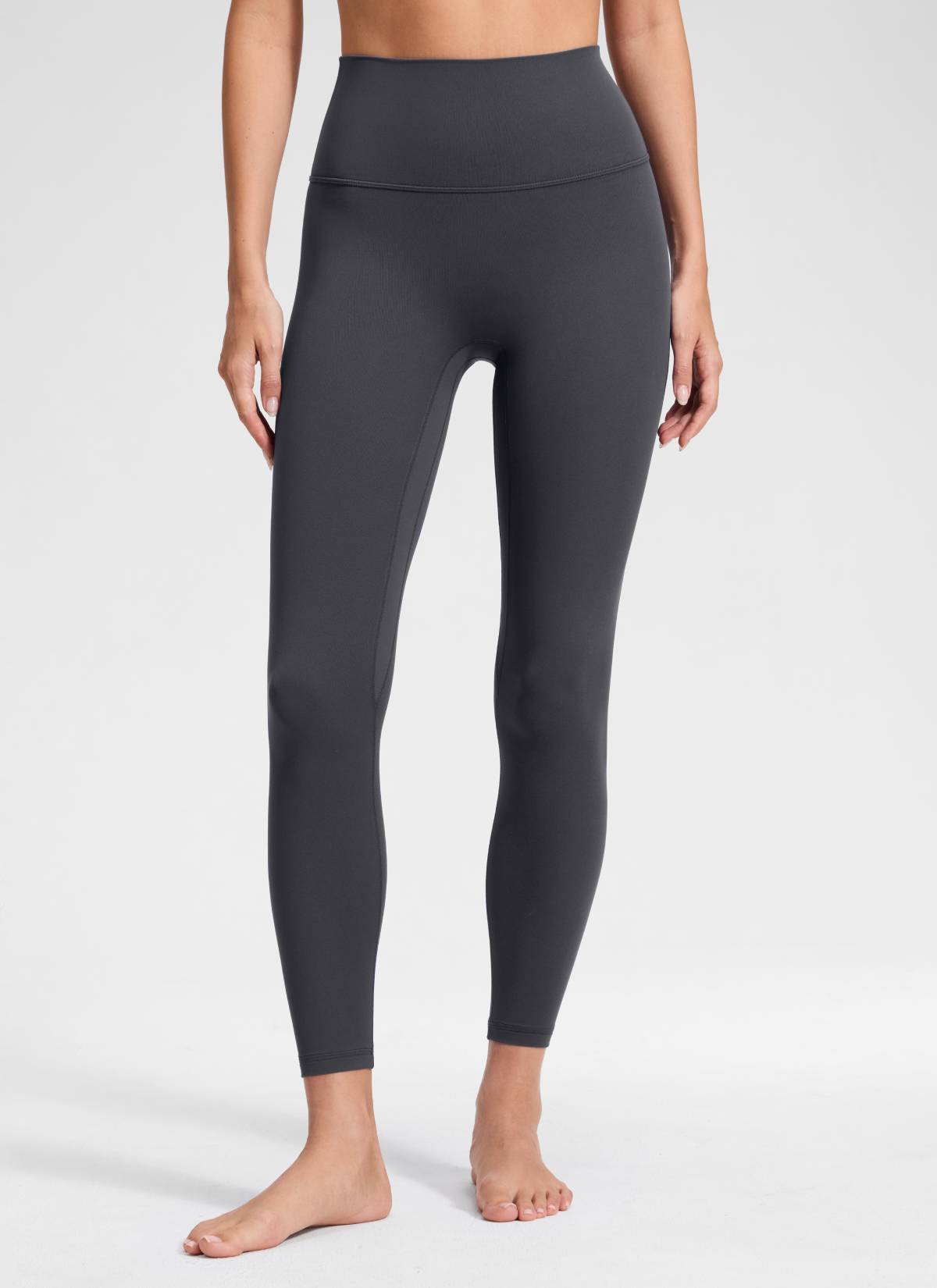 CRZ YOGA Women's Butterluxe Yoga High Rise No Front Seam Legging 25'' Graphite Grey @model_info:Anna