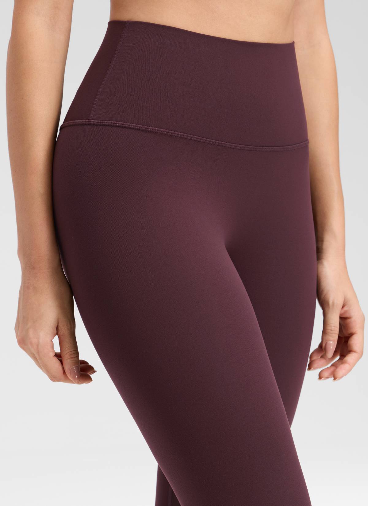 CRZ YOGA Women's Butterluxe Yoga High Rise No Front Seam Legging 25'' Ripe Plum @model_info:Bruna