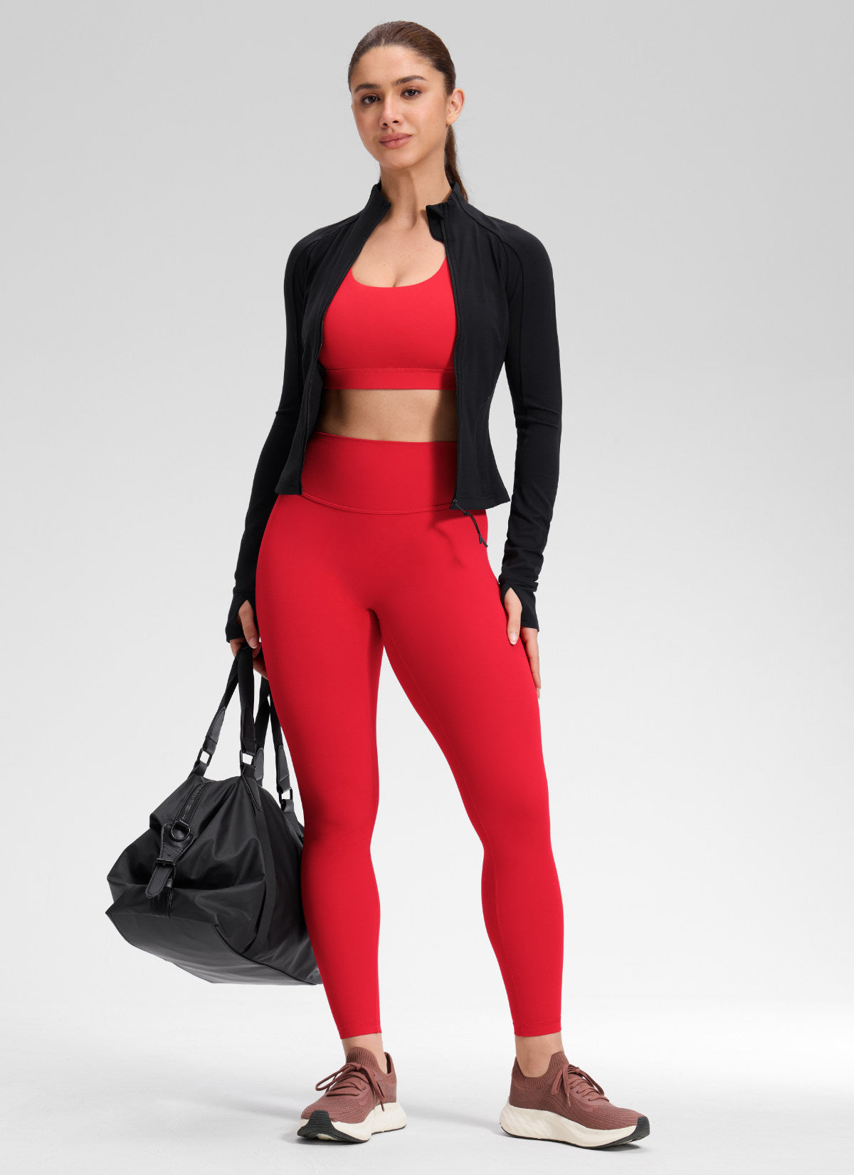 CRZ YOGA Softretch Secretsculpt™ Minor High Rise Front Seam Legging Aurora Red @model_info:Mavi