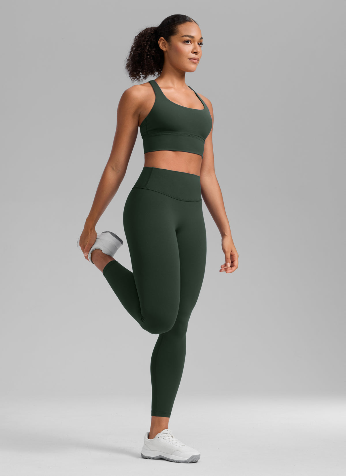 CRZ YOGA Softretch Secretsculpt™ Minor High Rise Front Seam Legging Legend Green @model_info:F