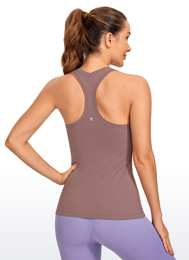 CRZ YOGA Women's Yoga Slim Fit Tops Butterluxe Tank Racerback Mauve @model_info:D
