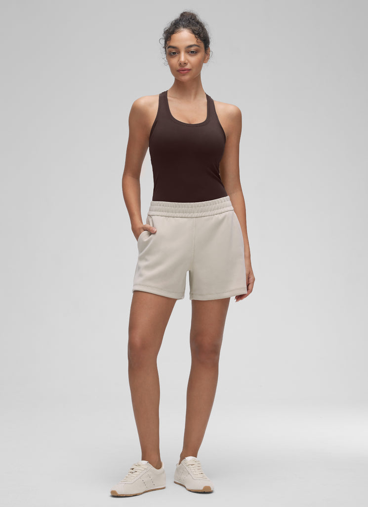 CRZ YOGA Women's Yoga Tight Fit Butterluxe Crewneck Tank Top Racerback Hot Fudge Brown