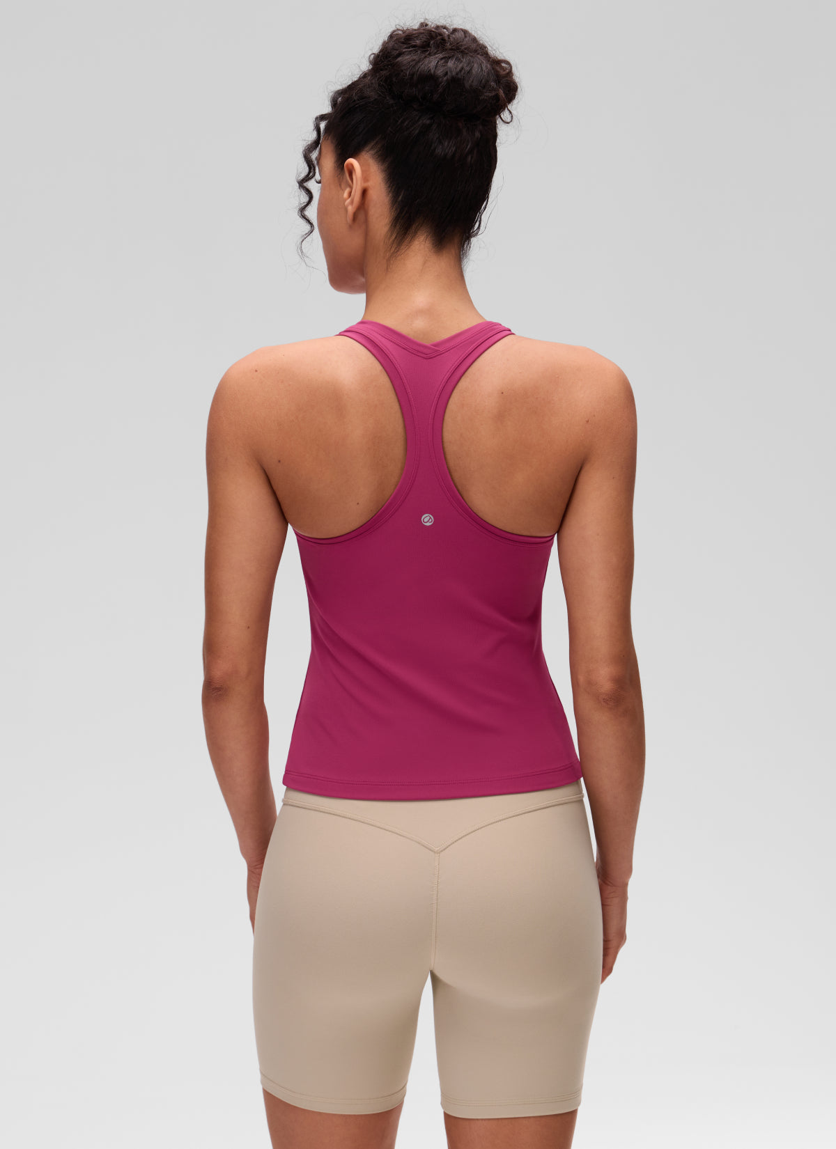 CRZ YOGA Women's Yoga Tight Fit Butterluxe Crewneck Tank Top Racerback Washed Mauve