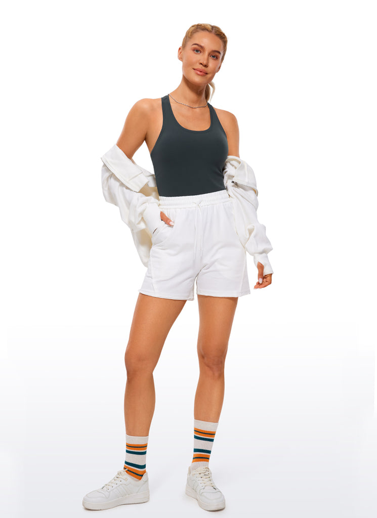 CRZ YOGA Women's Yoga Tight Fit Butterluxe Crewneck Tank Top Racerback Dark Red