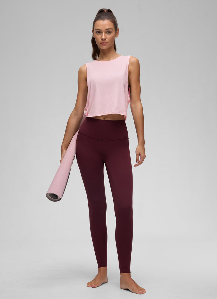 CRZ YOGA Women's Yoga Loose Fit Top Pima Cotton Crop Tank Deep Armhole Moss Green