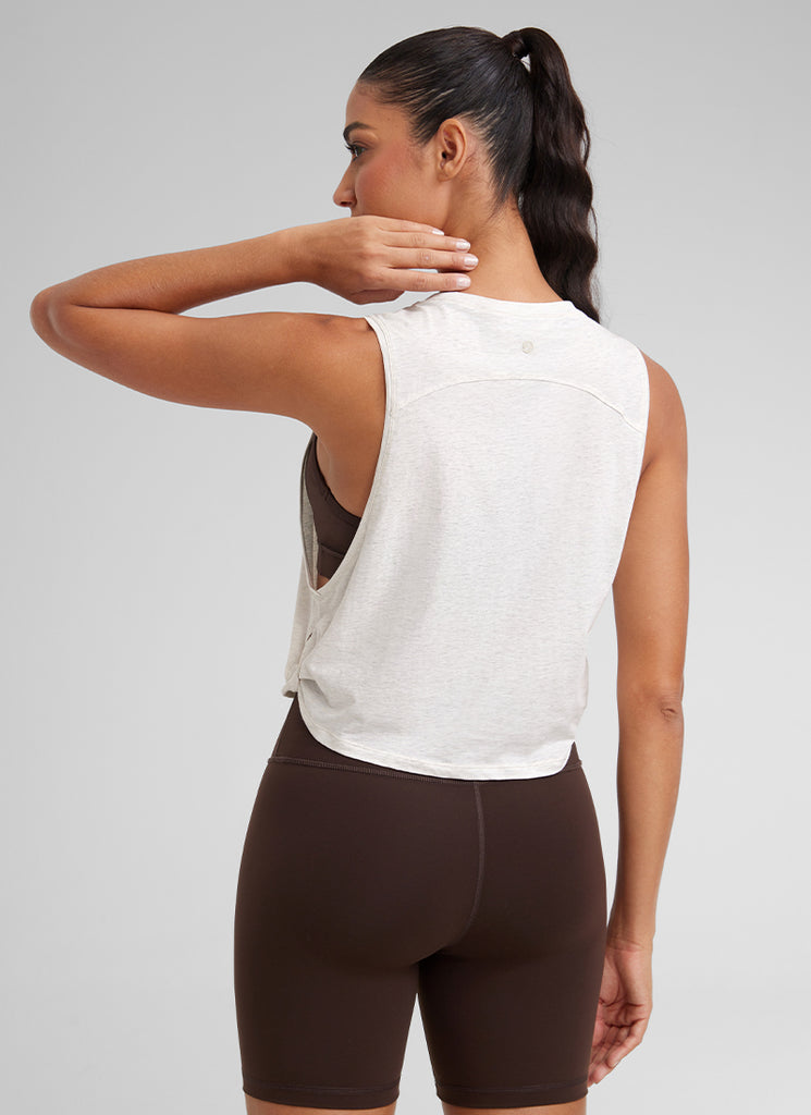CRZ YOGA Women's Yoga Loose Fit Top Pima Cotton Crop Tank Deep Armhole Black