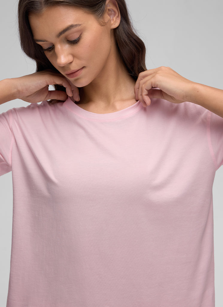 CRZ YOGA Women's Yoga Loose Fit Shirt Pima Cotton Short Sleeves Jade Grey