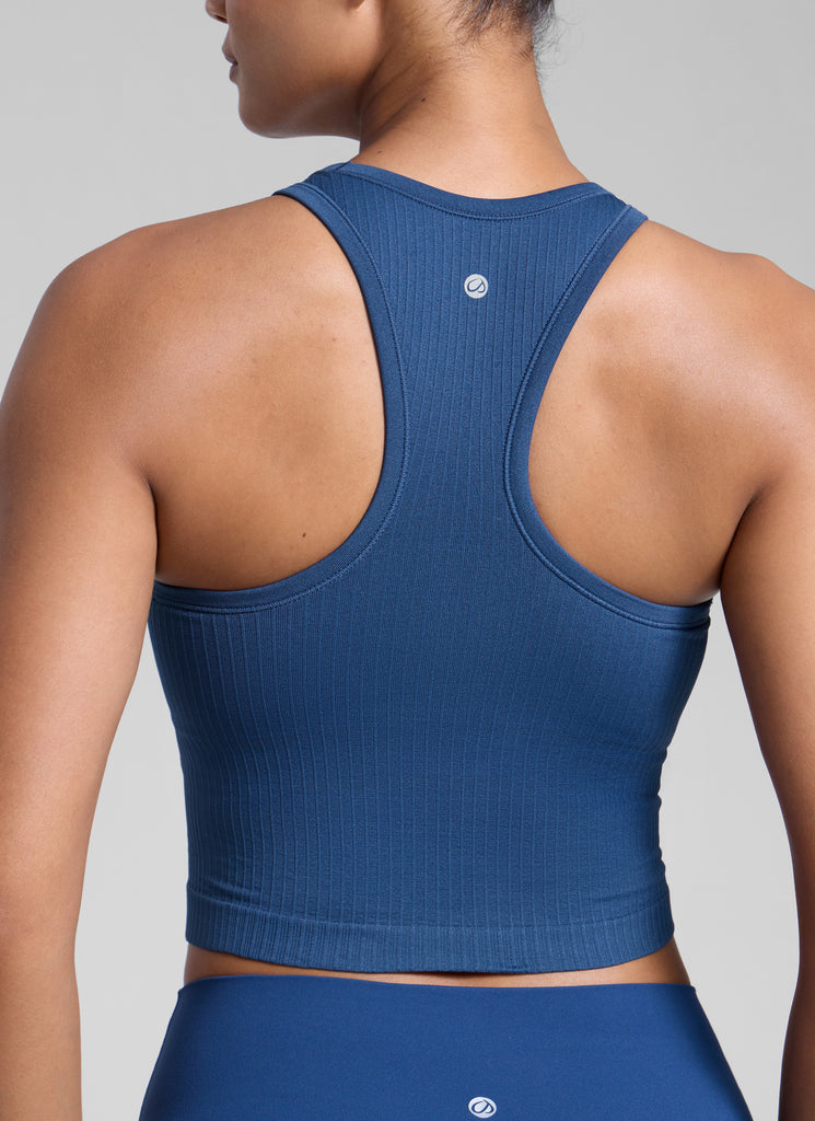CRZ YOGA Women's Yoga Slim Fit Tops Seamless Longline Tank High Neck Deep Red