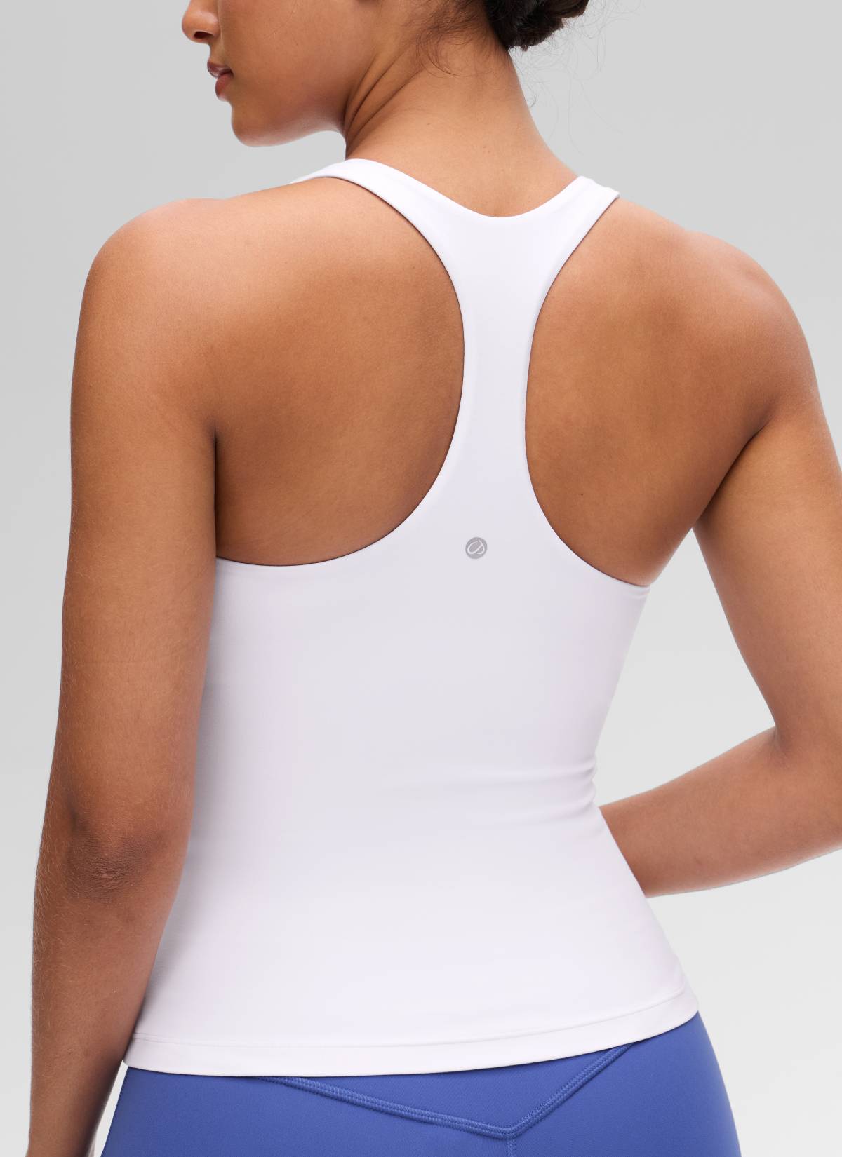 CRZ YOGA Women's Yoga Tight Fit Tops Butterluxe Built-in Bra Tank White @model_info:Carol