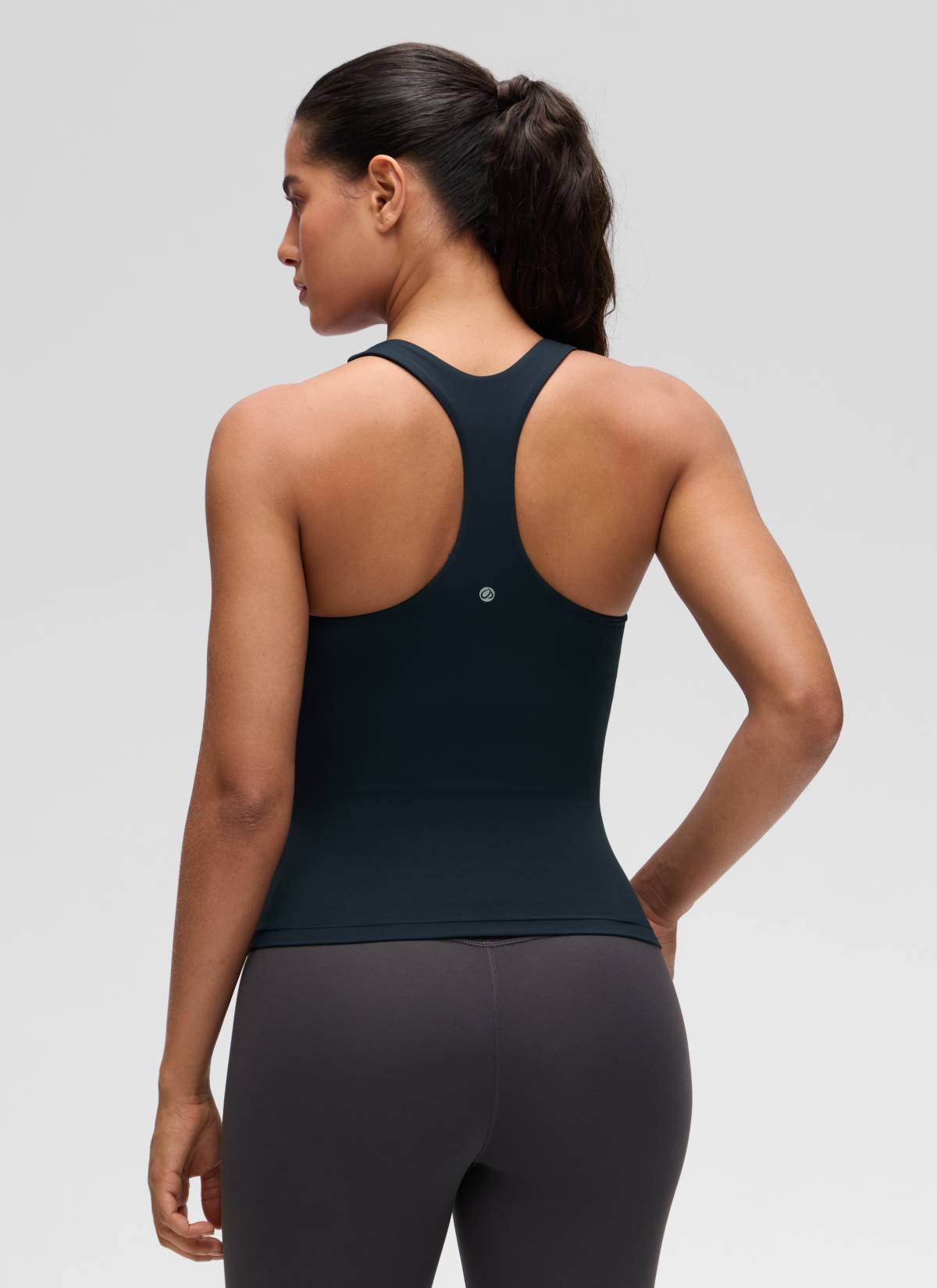 CRZ YOGA Women's Yoga Tight Fit Tops Butterluxe Built-in Bra Tank True Navy @model_info:Carol