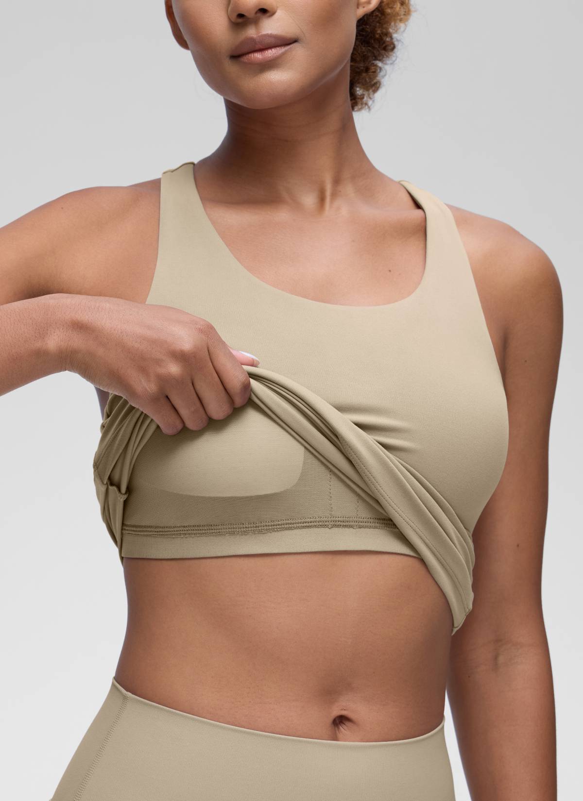 CRZ YOGA Women's Yoga Tight Fit Tops Butterluxe Built-in Bra Tank Oak