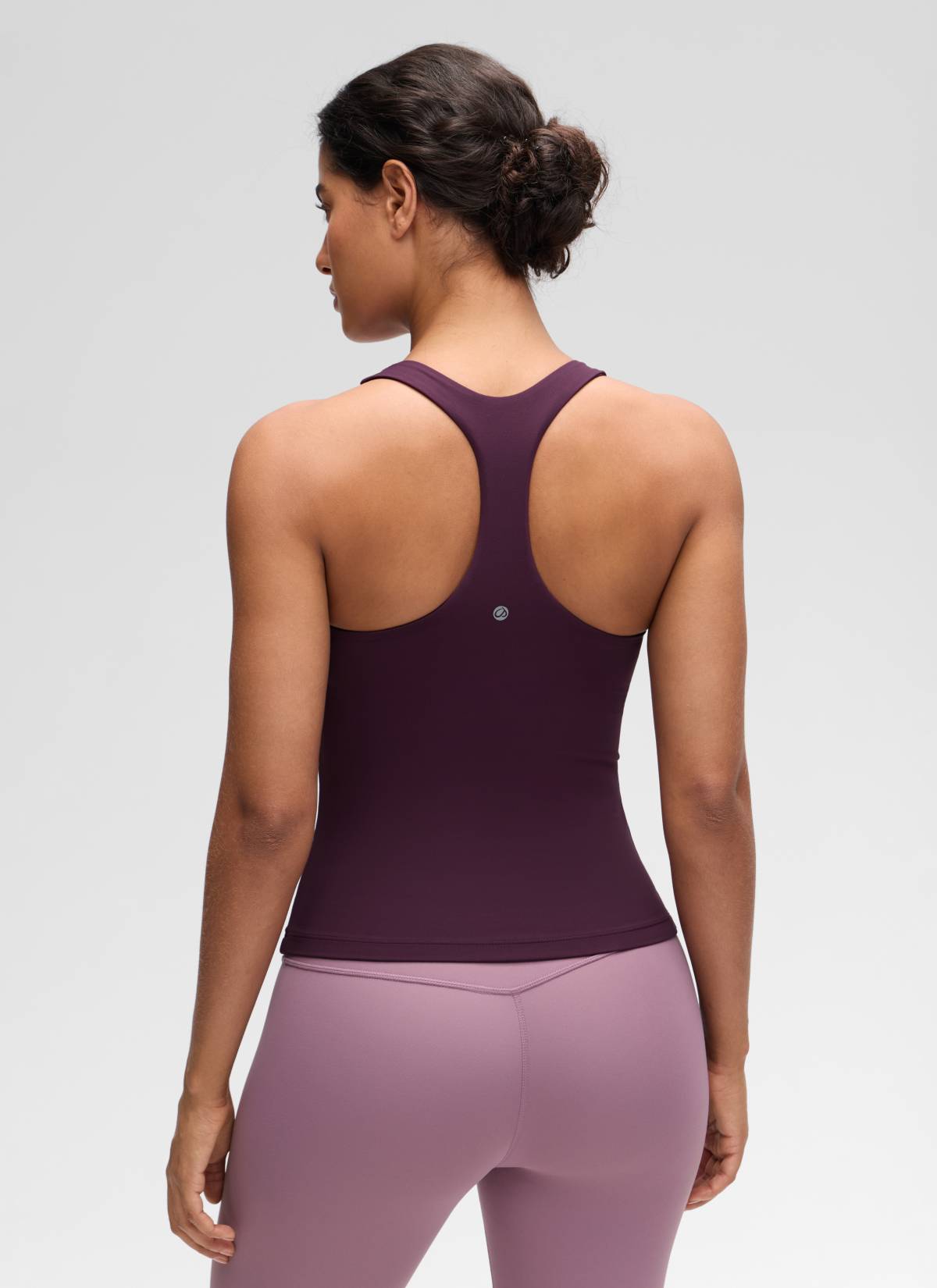 CRZ YOGA Women's Yoga Tight Fit Tops Butterluxe Built-in Bra Tank Deep Purple @model_info:Carol