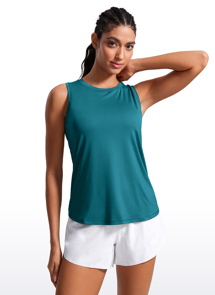 CRZ YOGA Women's Running Relaxed Fit Ultralight Tank Top Racerback Green Jade