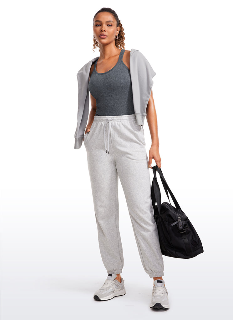 CRZ YOGA Women's Yoga Slim Fit Seamless Tank Crew Neck Waist Length Deep Red