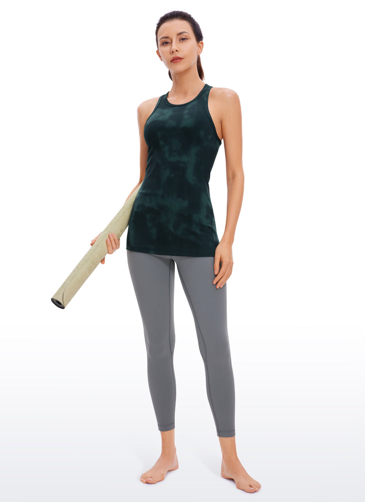 CRZ YOGA Women's Yoga Slim Fit Top Butterluxe Tank Racerback High Neck Black