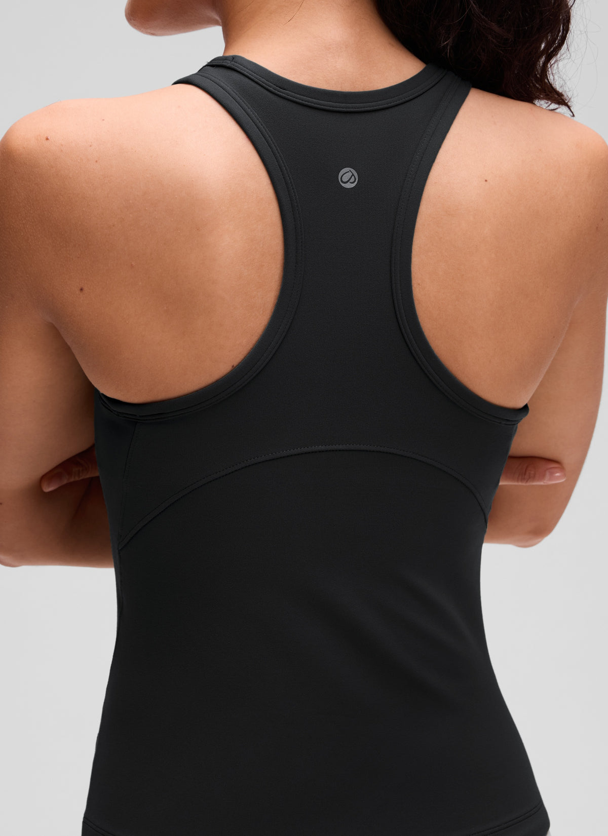 CRZ YOGA Women's Yoga Tight Fit Tops Butterluxe Tank Top High Neck Black