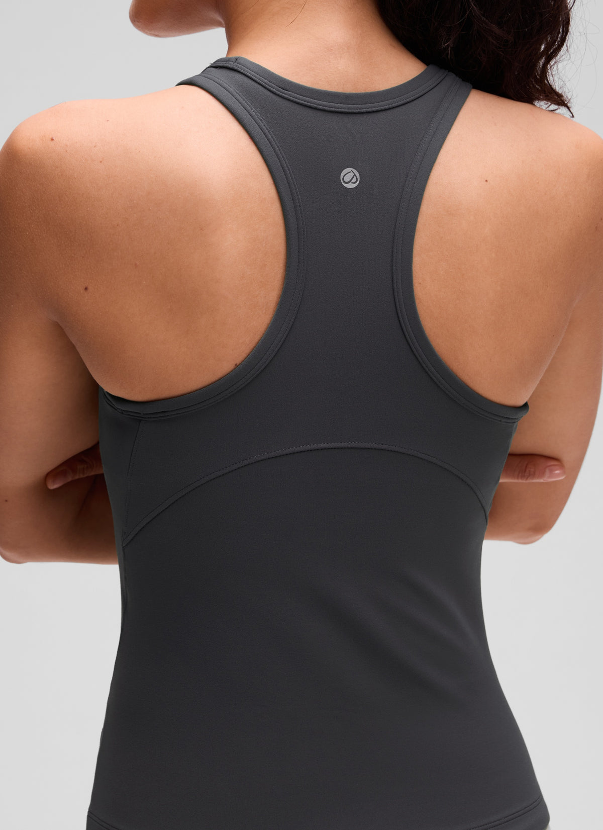 CRZ YOGA Women's Yoga Tight Fit Tops Butterluxe Tank Top High Neck Mysterious Grey