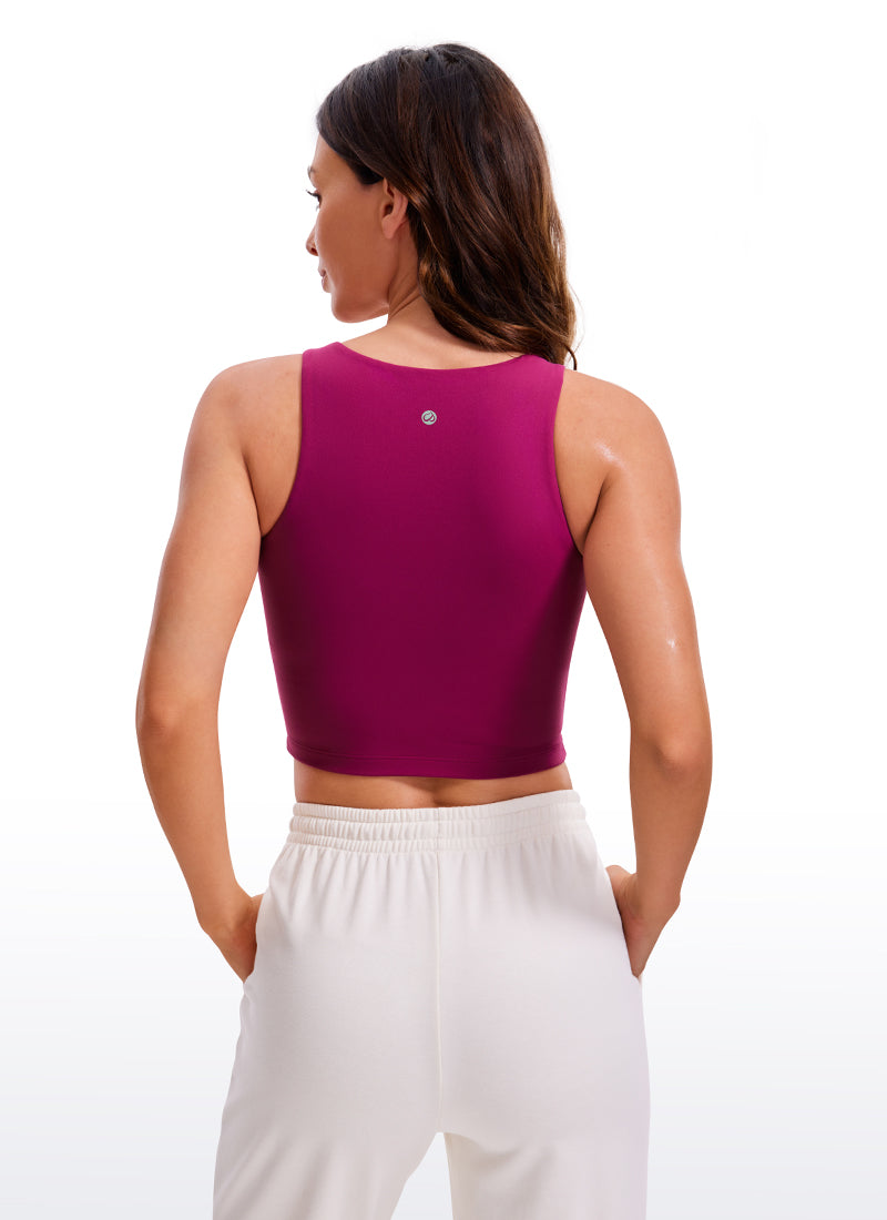 CRZ YOGA Women's Yoga Tight Fit ButterluxeTank Tops Racerback Cropped Magenta Purple @model_info:B