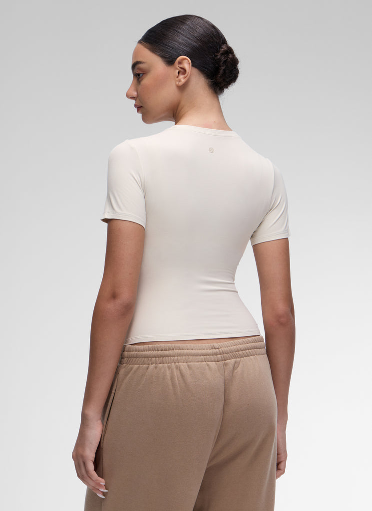 CRZ YOGA Women Going Out Tops Soft High Crew Neck Casual Tight Shirts Black