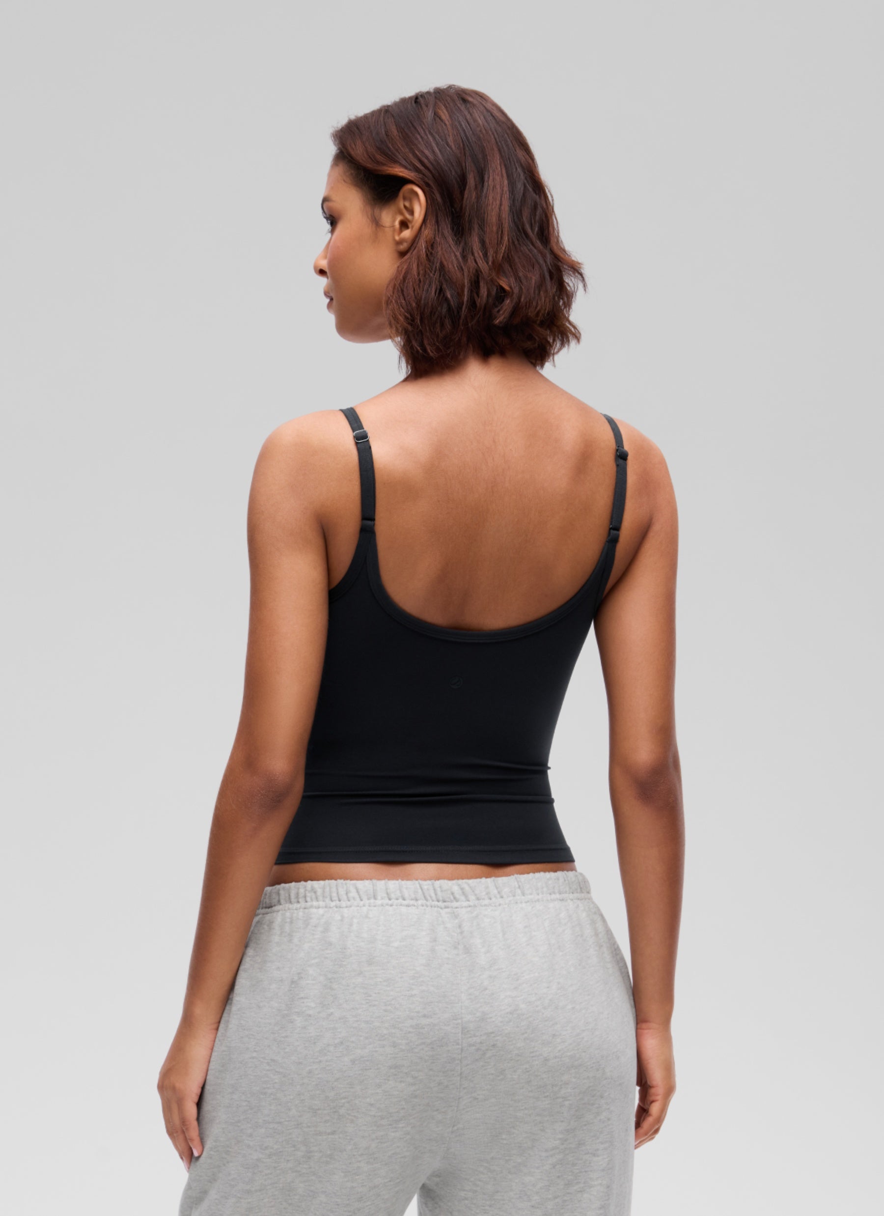 CRZ YOGA Women's Softembrace Casual Scoop Neck Double Lined Tank Black @model_info:T