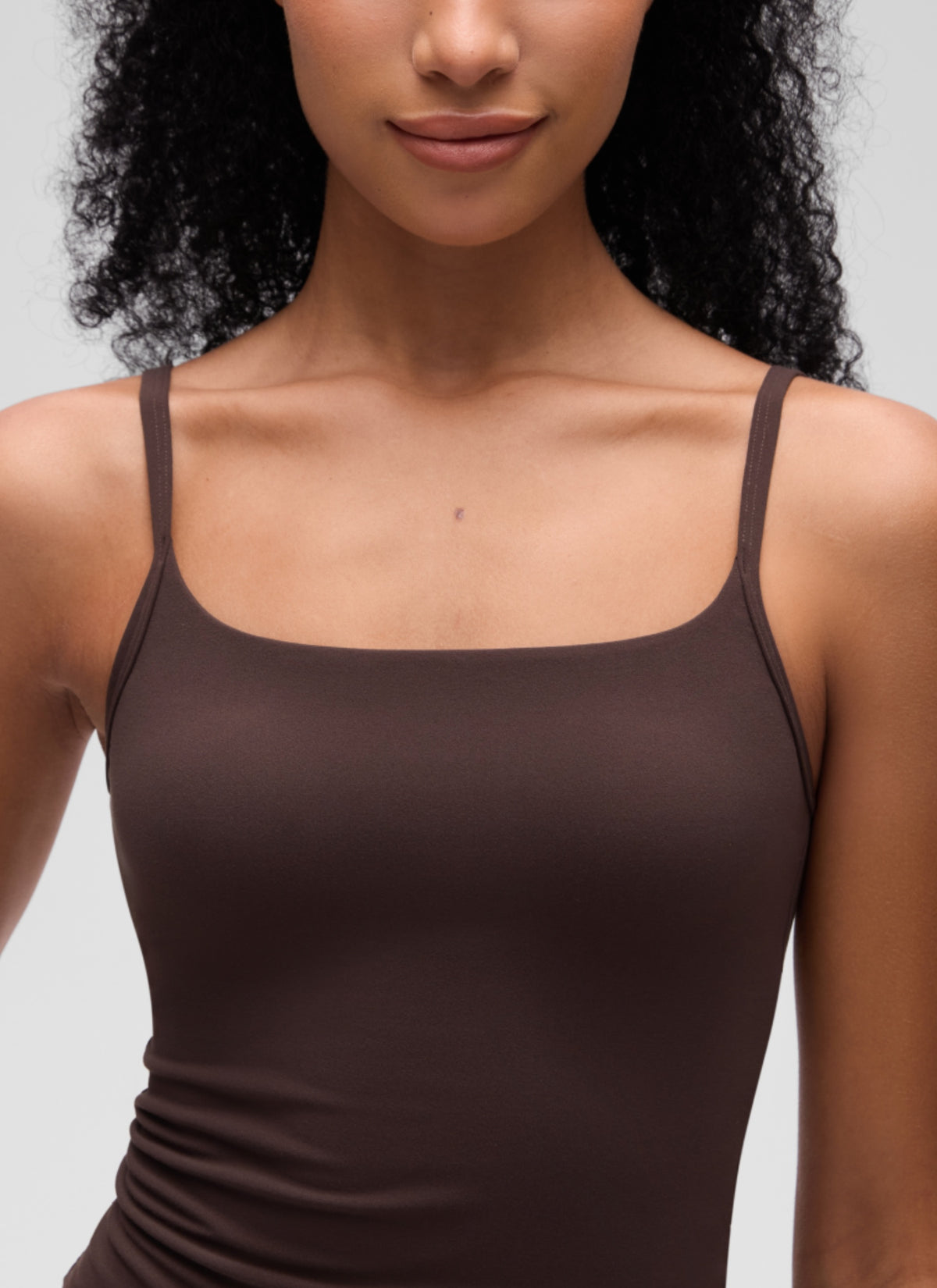 CRZ YOGA Women's Softembrace Casual Scoop Neck Double Lined Tank Hot Fudge Brown @model_info:S