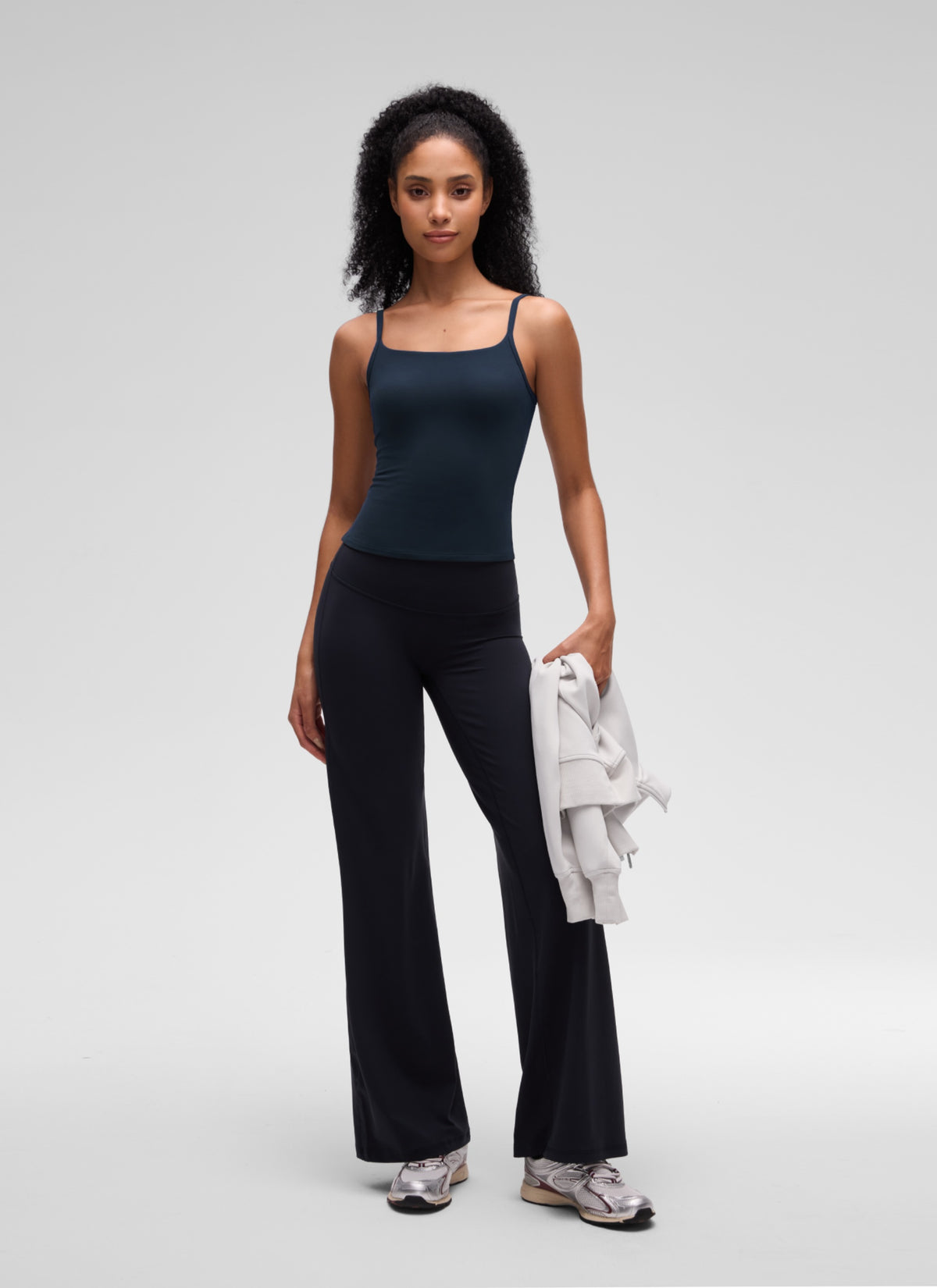 CRZ YOGA Women's Softembrace Casual Scoop Neck Double Lined Tank True Navy @model_info:S
