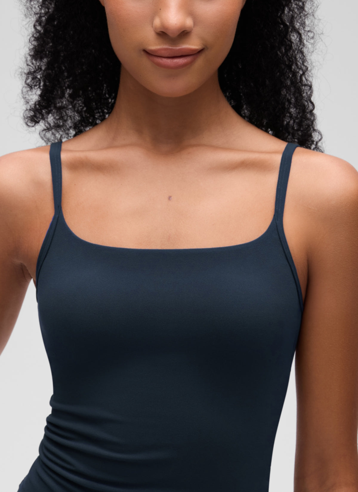 CRZ YOGA Women's Softembrace Casual Scoop Neck Double Lined Tank True Navy @model_info:S