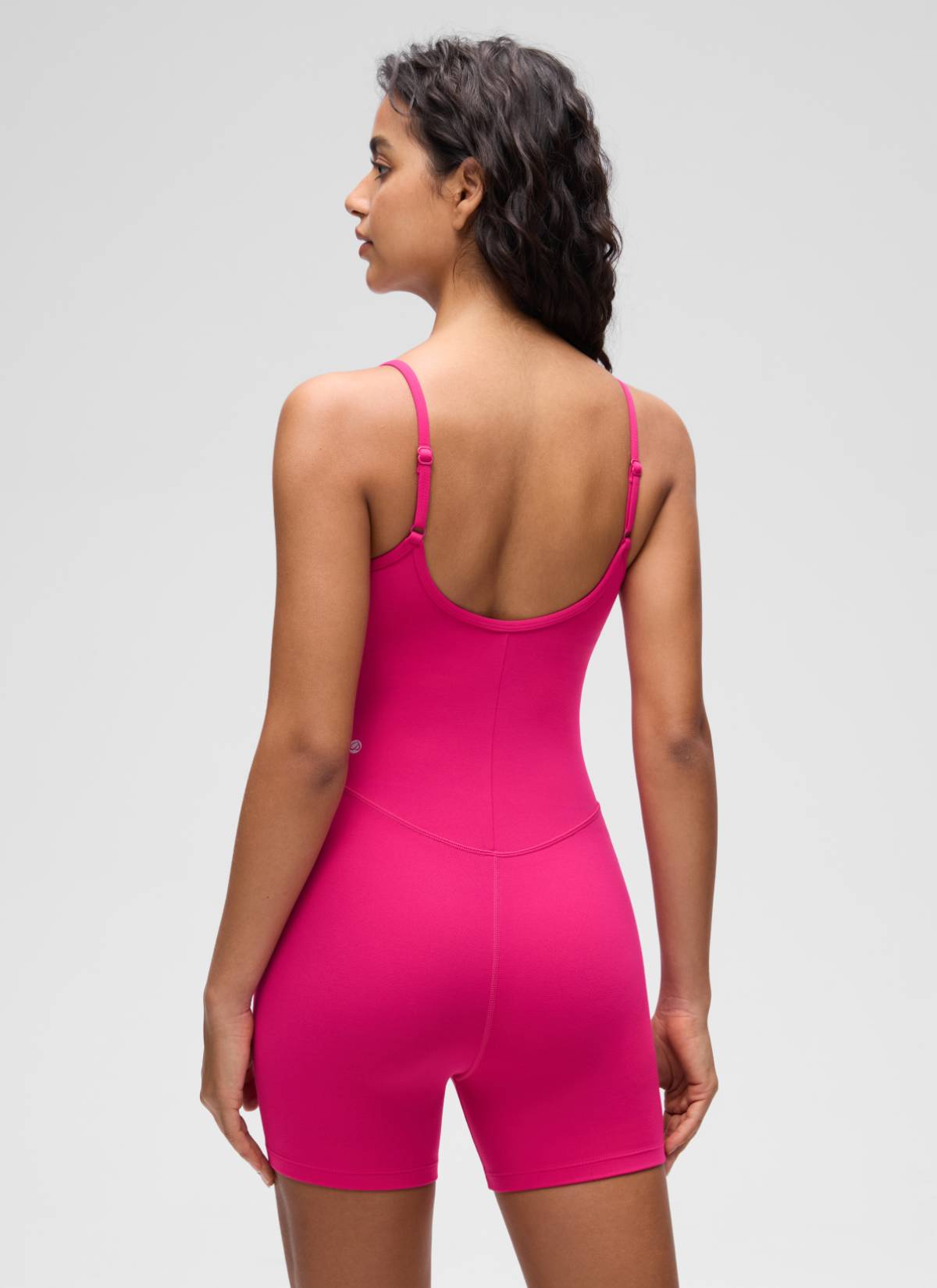 CRZ YOGA Women's Yoga Tight Fit Romper Shorts Bodysuit Jumpsuits Granita Pink @model_info:Liss