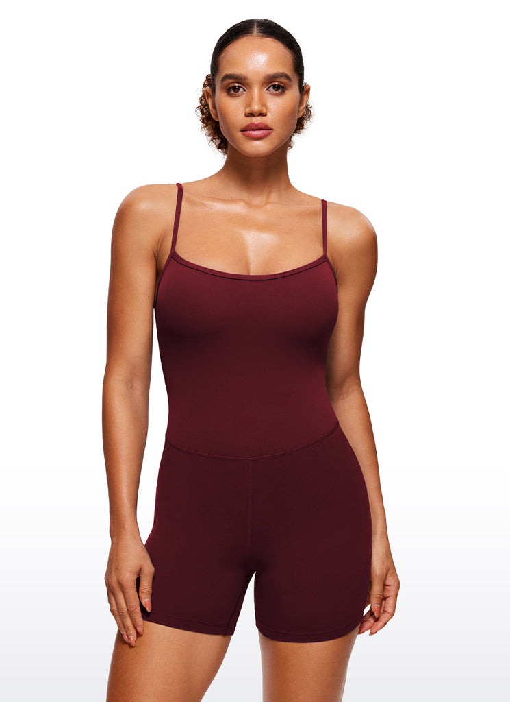 CRZ YOGA Women's Yoga Tight Fit Romper Shorts Bodysuit Jumpsuits Borealis Green