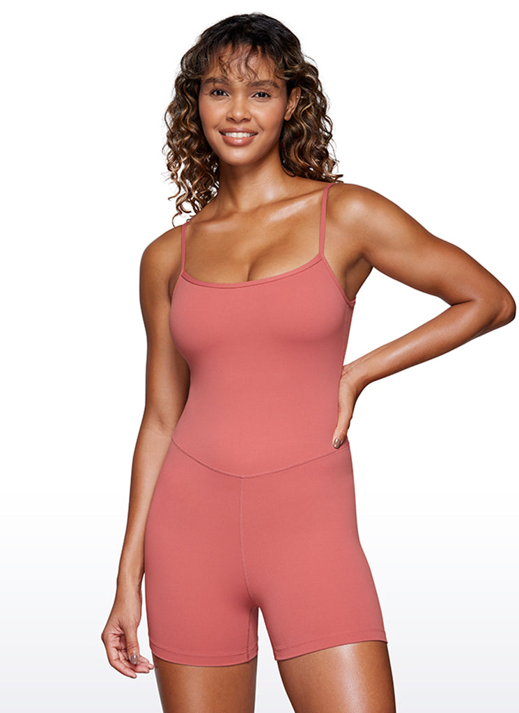 CRZ YOGA Women's Yoga Tight Fit Romper Shorts Bodysuit Jumpsuits Briar Rose