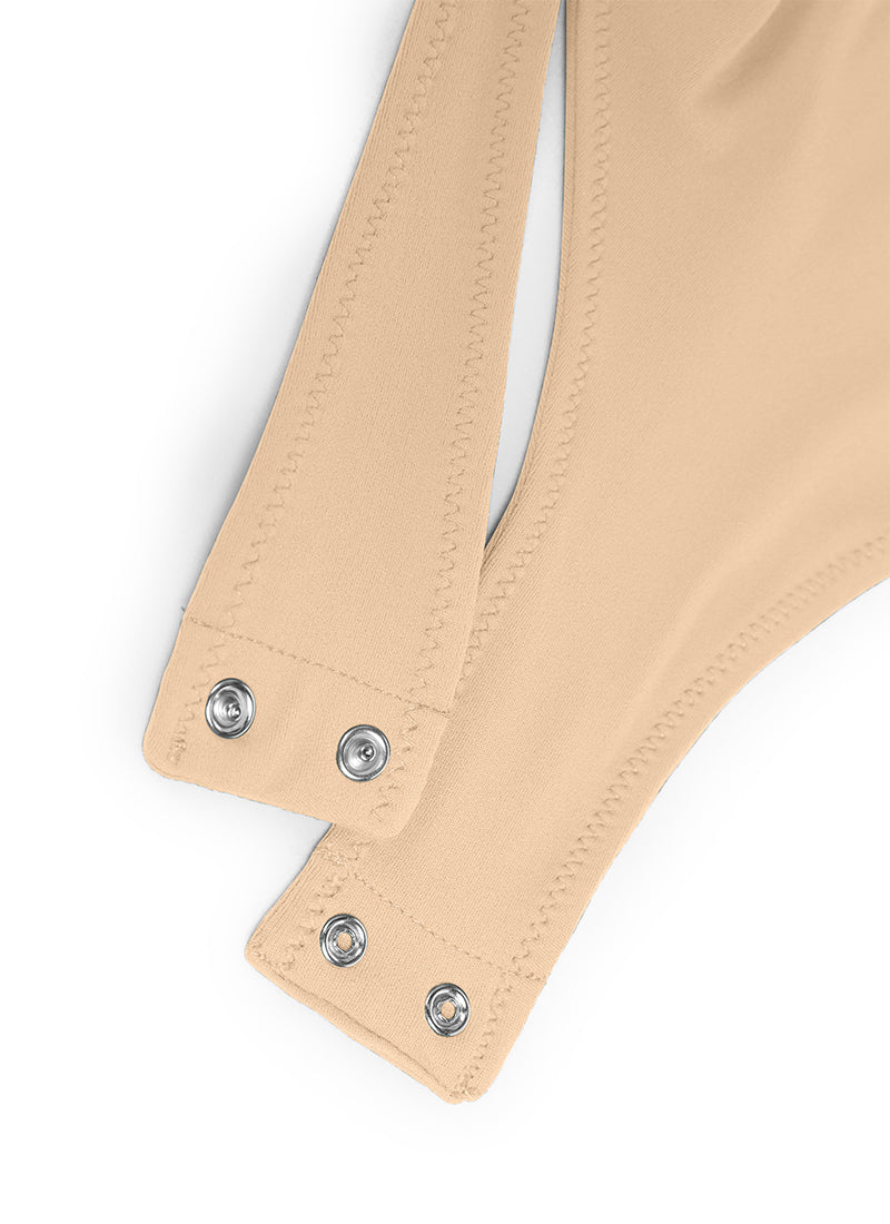 CRZ YOGA Women's Yoga Tight Fit High Neck Racerback Bodysuits Tan Milkshake @model_info:NEW