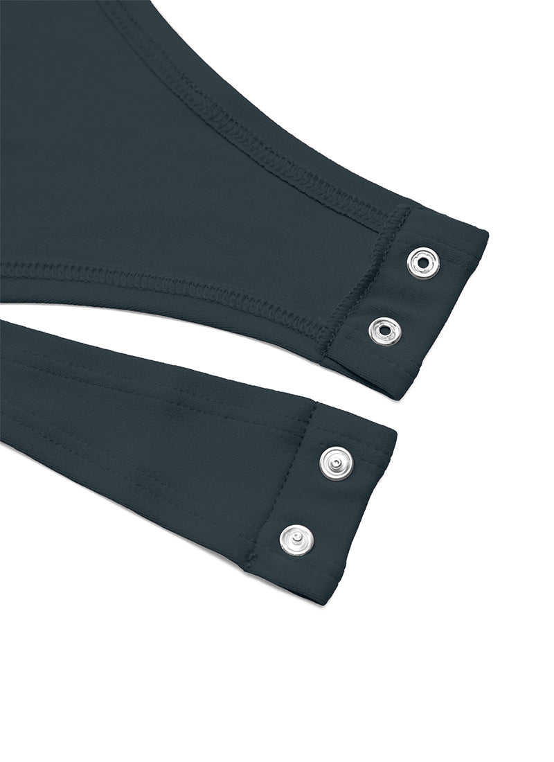 CRZ YOGA Women's Yoga Tight Fit Crew Neck Long Sleeves Bodysuits True Navy @model_info:NEW