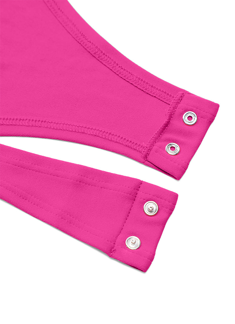 CRZ YOGA Women's Yoga Tight Fit Crew Neck Long Sleeves Bodysuits Hibiscus Purple @model_info:NEW
