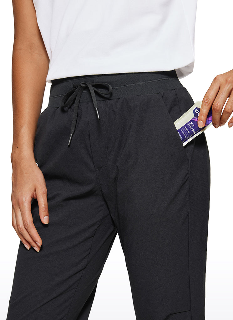 CRZ YOGA Women's Hiking Casual Relaxed Fit Ripstop Jogger Pockets 28'' Black