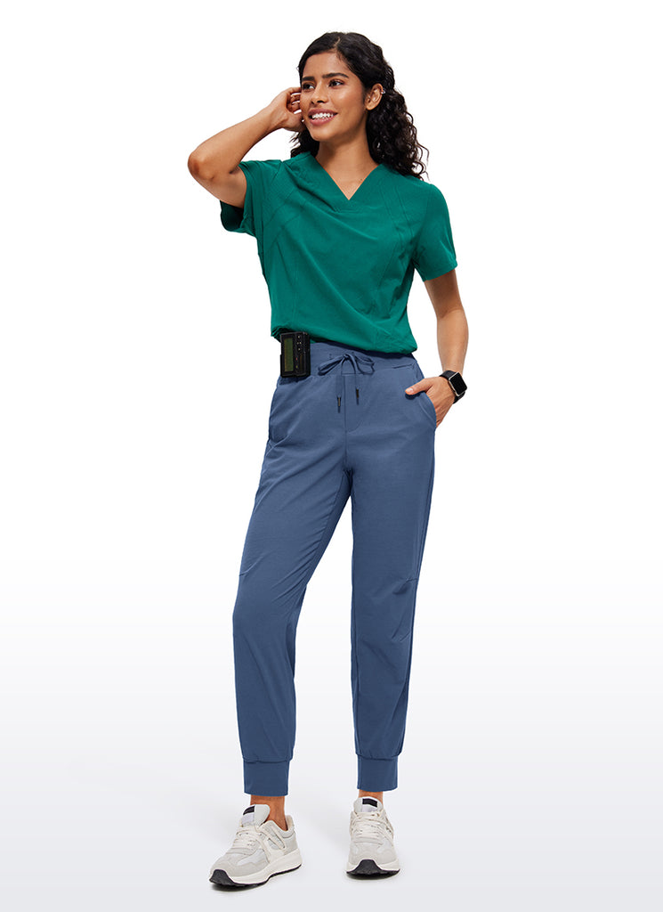 CRZ YOGA Women's Hiking Casual Relaxed Fit Ripstop Jogger Pockets 28'' Nubei blue