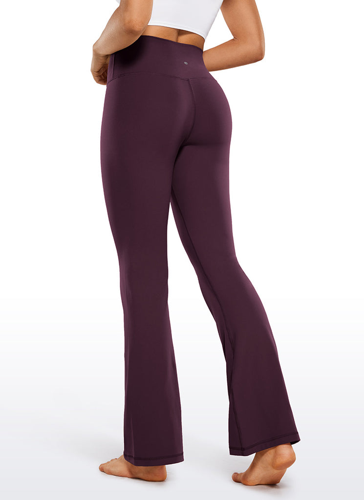 CRZ YOGA Women Butterluxe V Crossover High Waist Flare Leggings 31" Deep Purple