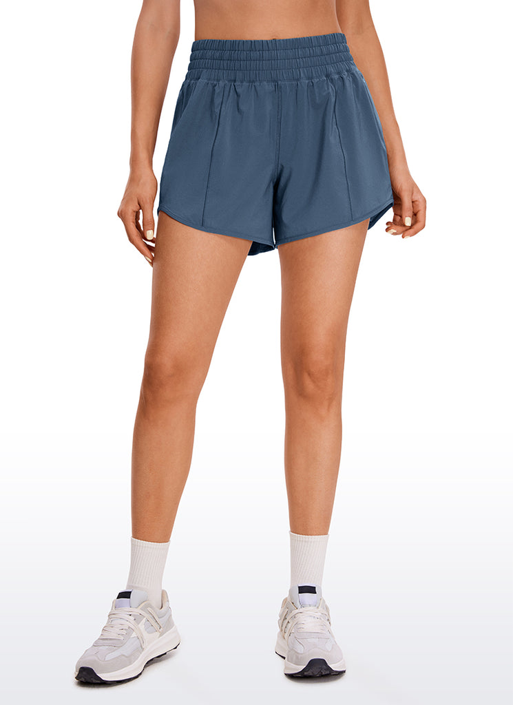CRZ YOGA Women's Running Feathery-Fit Soft High Rise Lined Shorts 4'' Stelindigo